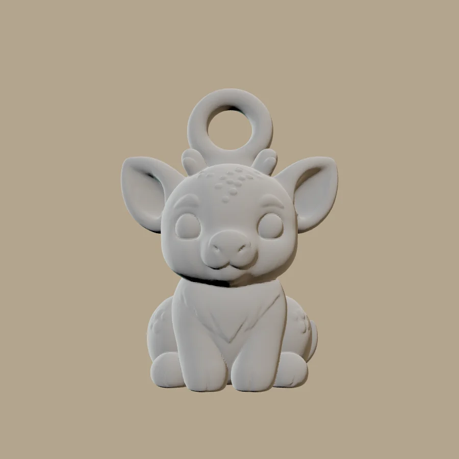 Llavero de venado cola blanca · vista previa 3D