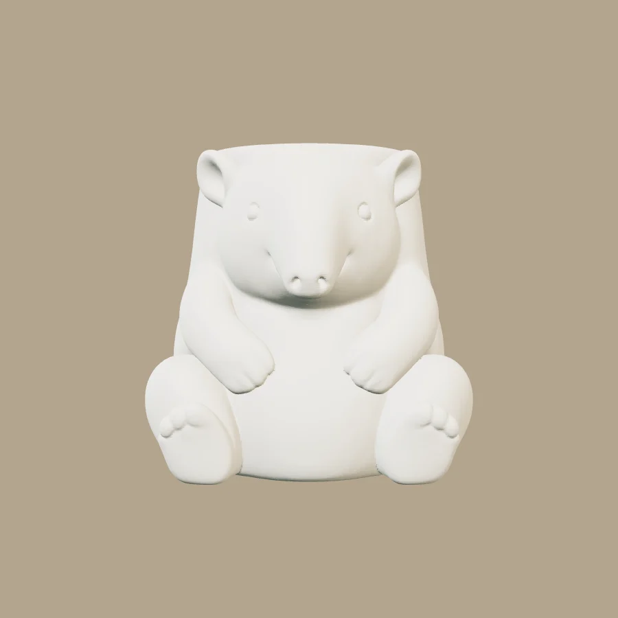 Maceta con forma de tapir · vista previa 3D