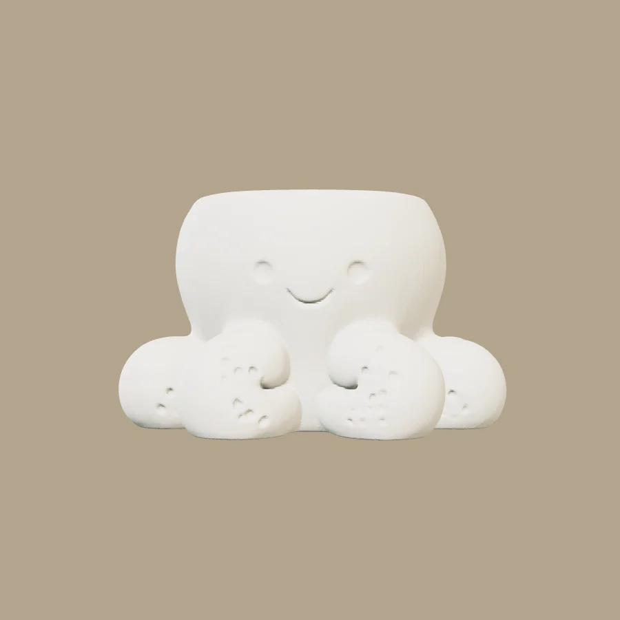 Maceta con forma de pulpo · vista previa 3D