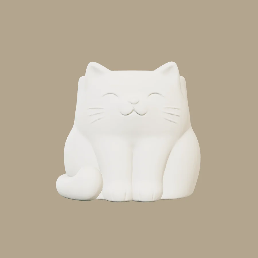 Maceta con forma de gato · vista previa 3D