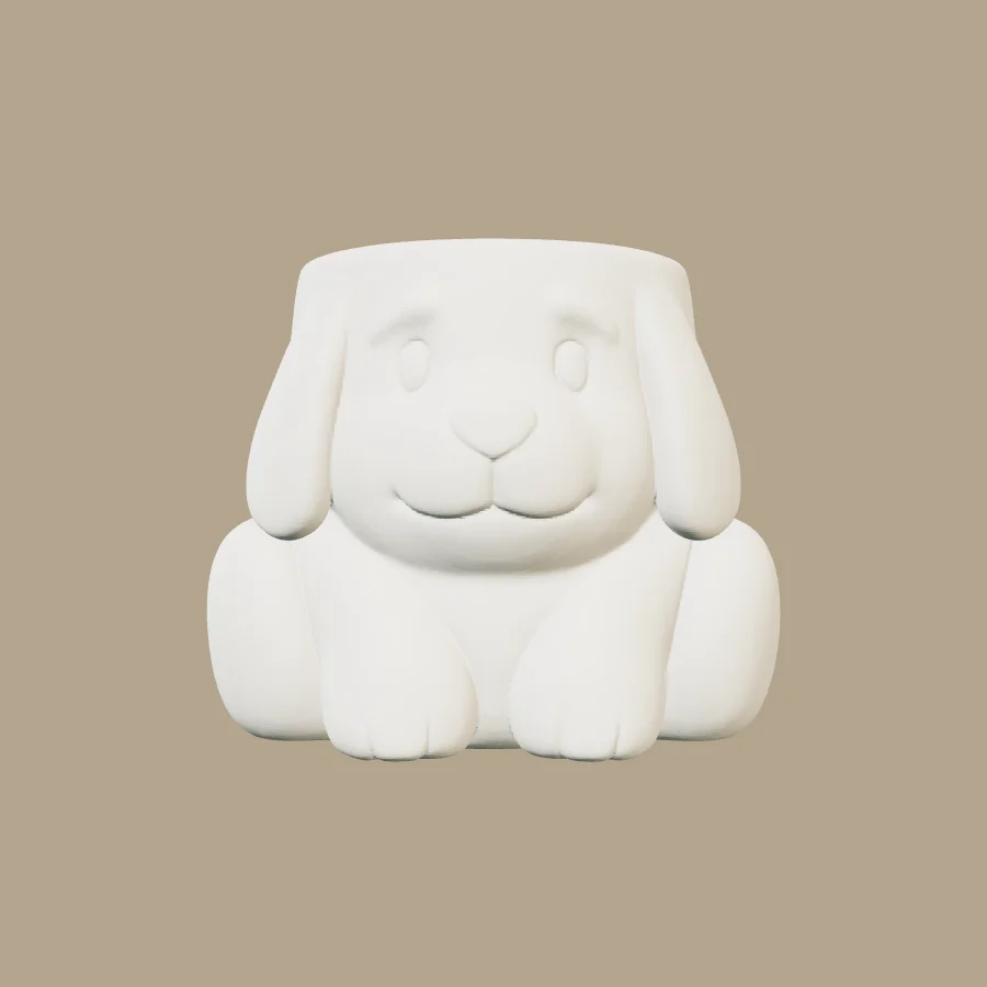 Maceta con forma de perro · vista previa 3D