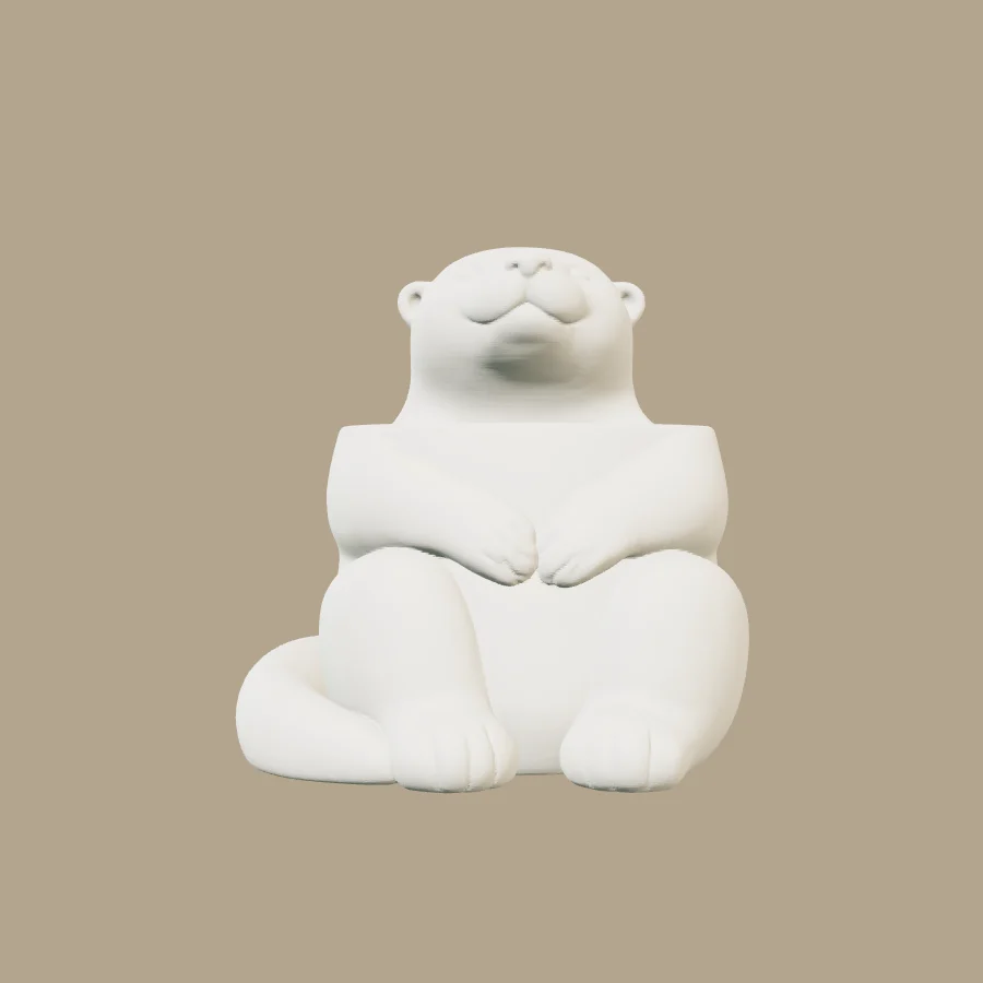 Maceta con forma de nutria · vista previa 3D
