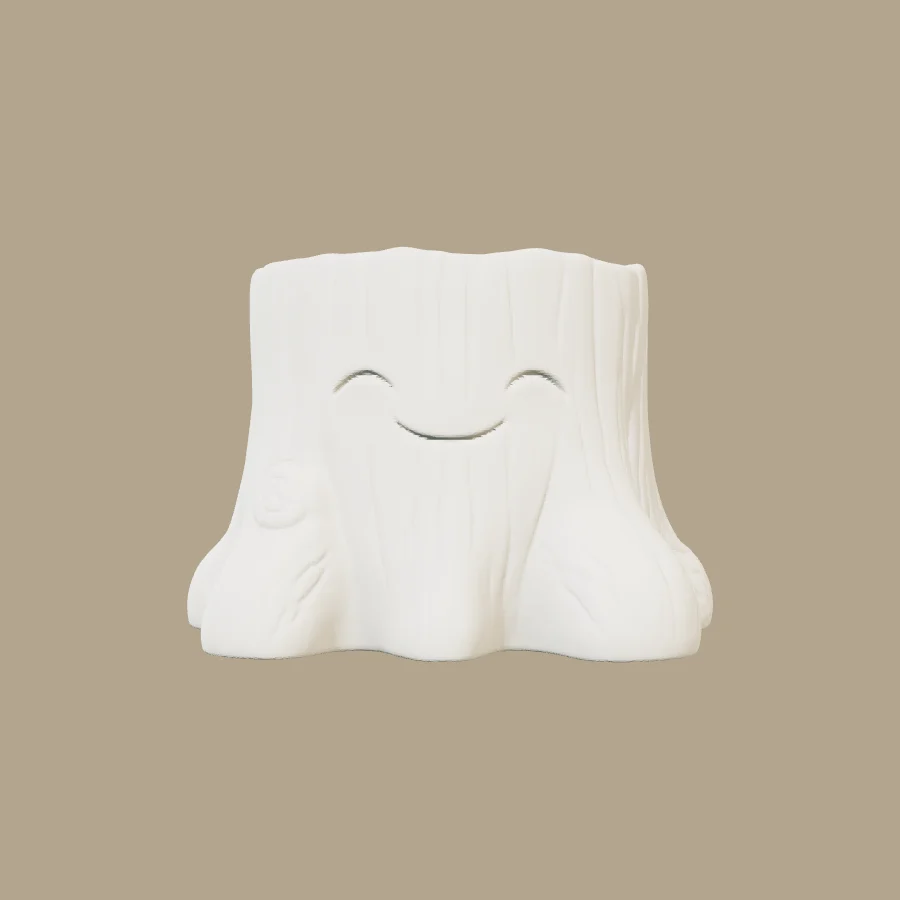 Maceta decorativa con forma de tronco hueco · vista previa 3D