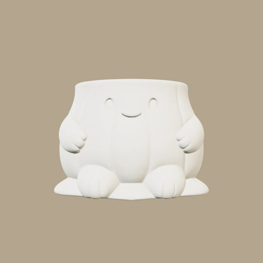 Maceta decorativa con forma de bulbo · vista previa 3D