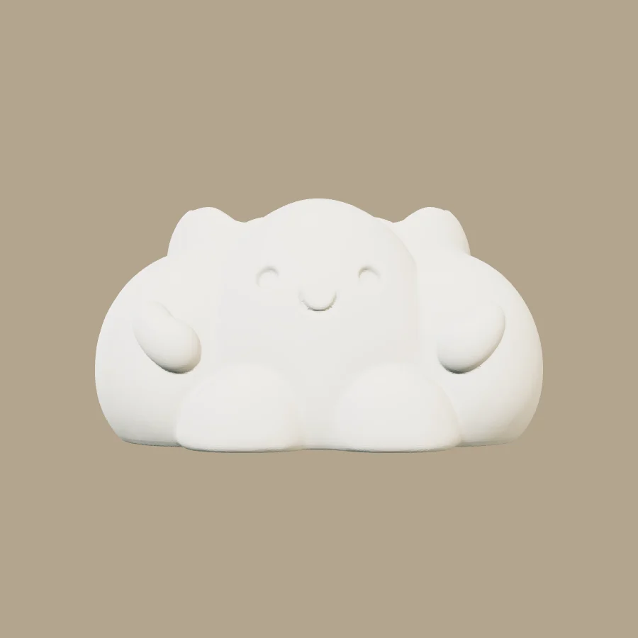 Maceta decorativa con forma de nube · vista previa 3D