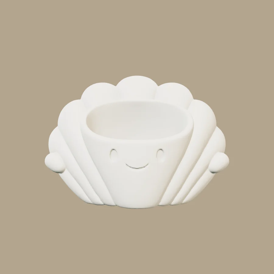 Maceta decorativa con forma de concha · vista previa 3D