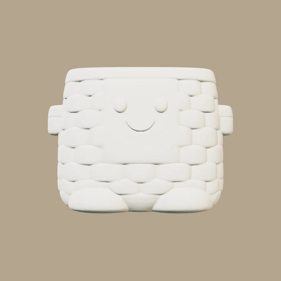Maceta decorativa con forma de canasta · vista previa 3D
