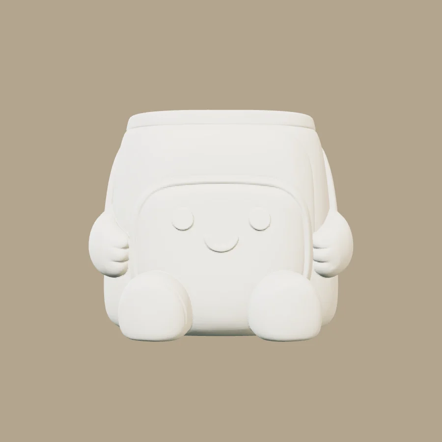 Maceta decorativa con forma de mochila · vista previa 3D
