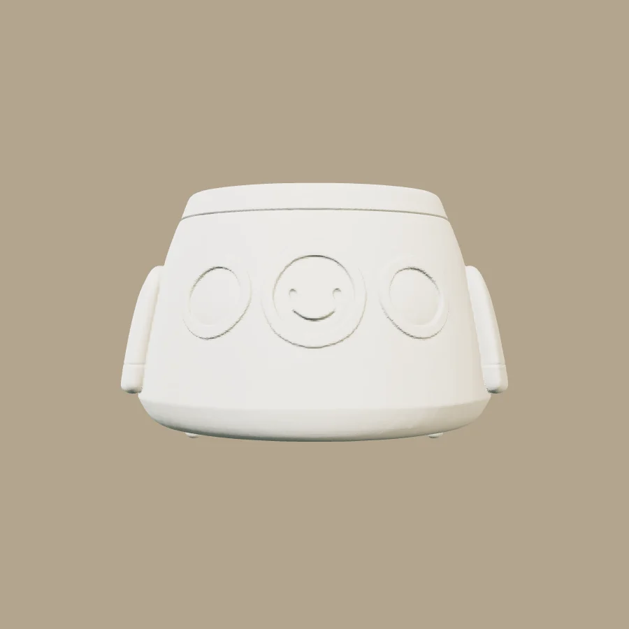 Maceta decorativa con forma de cápsula espacial · vista previa 3D