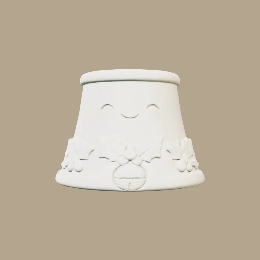 Maceta decorativa con forma de campana navideña · vista previa 3D
