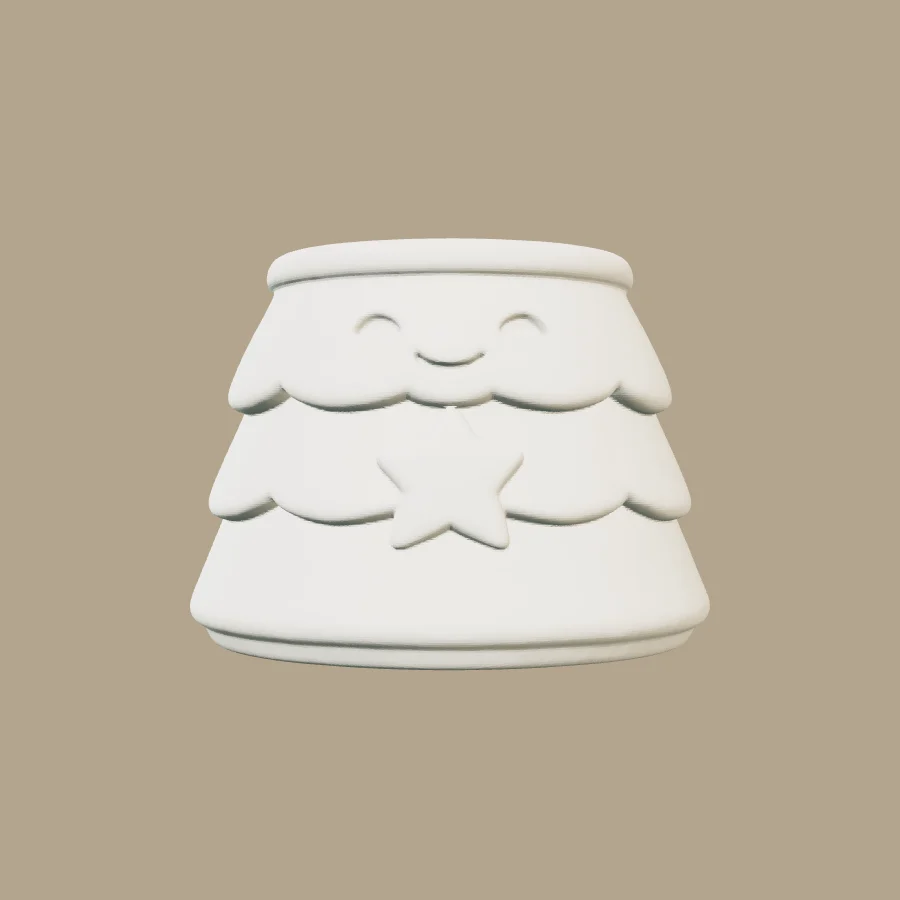 Maceta decorativa con forma de árbol de Navidad · vista previa 3D