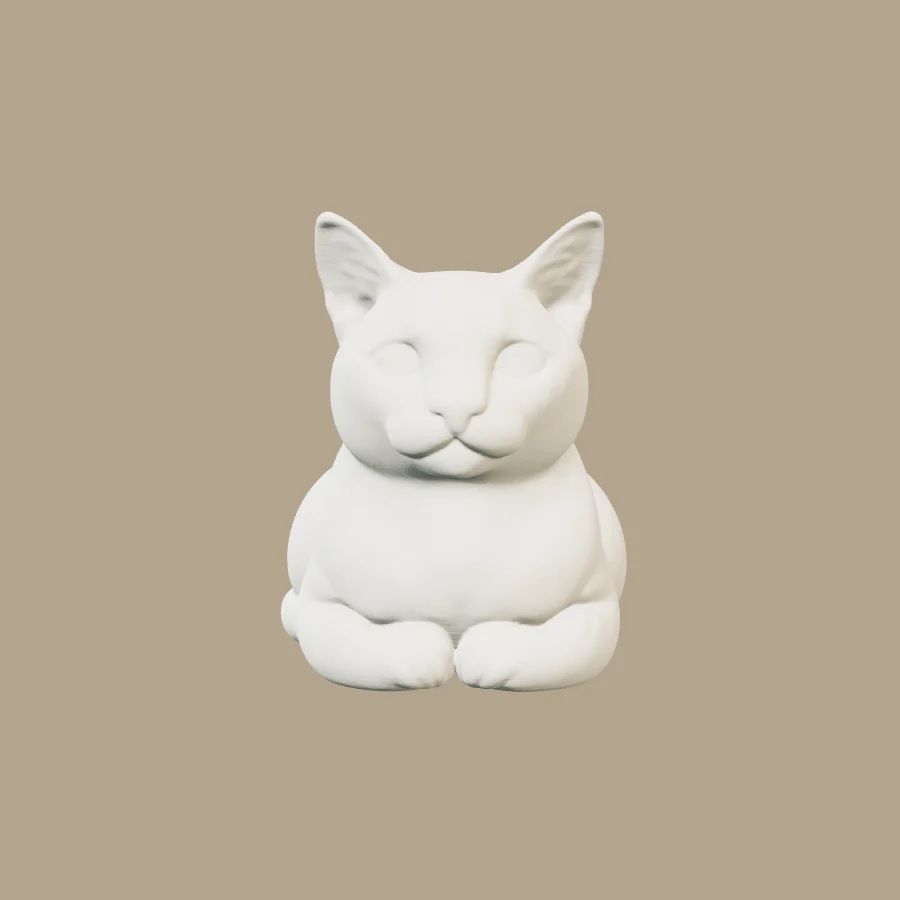Maceta con forma de gato acostado · vista previa 3D