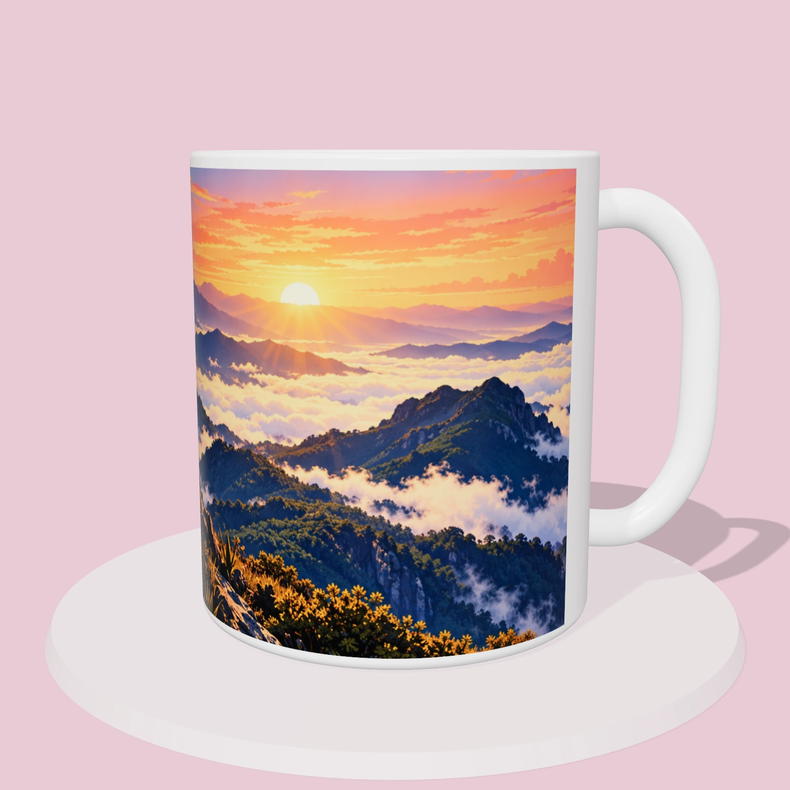 Taza Costa Rica: Amanecer en el Chirripó, vista 3D del diseño sublimado en la taza