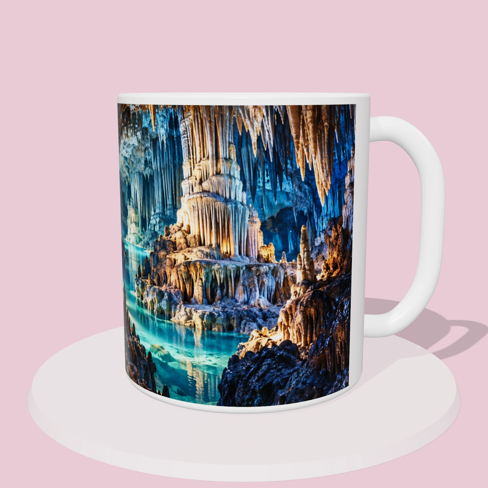 Taza Costa Rica: Cuevas de Barra Honda, vista 3D del diseño sublimado en la taza