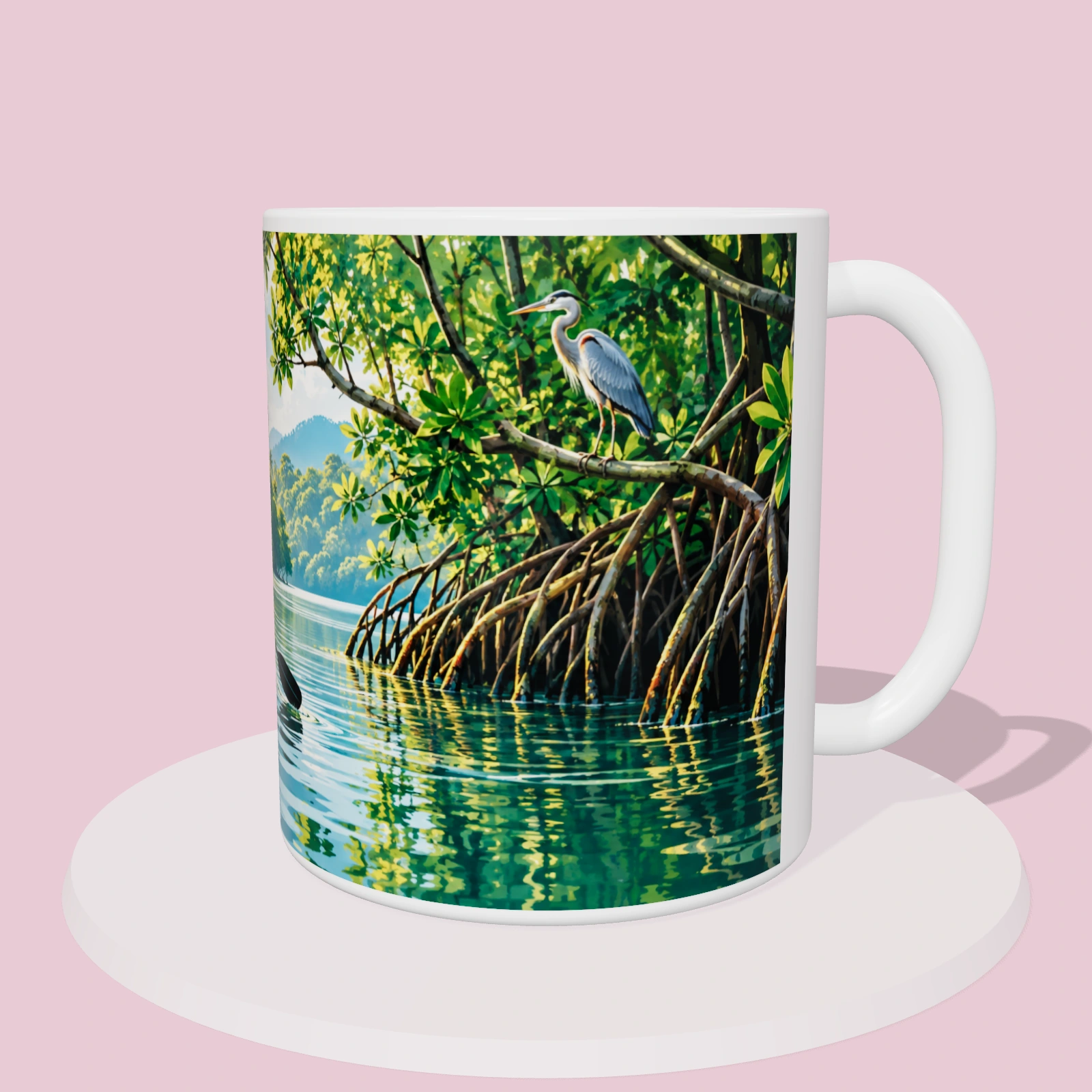 Taza Costa Rica: Kayak en los manglares de Sierpe, vista 3D del diseño sublimado en la taza
